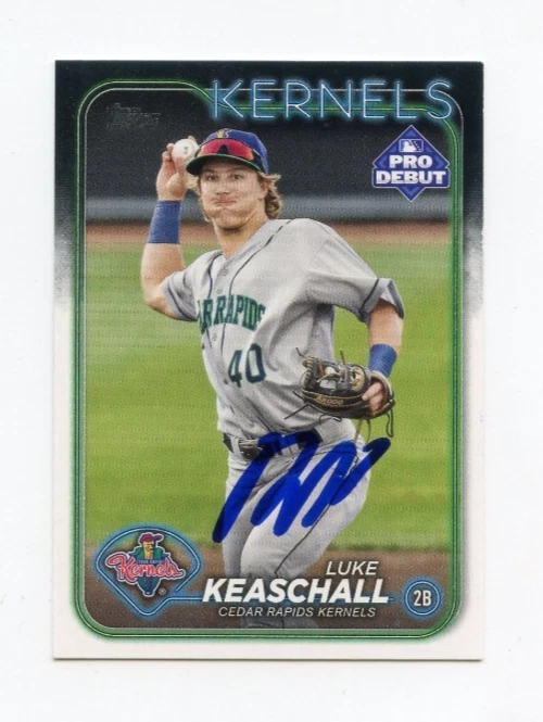 LUKE KEASCHALL SIGNED AUTOGRAPHED 2024 TOPPS PRO DEBUT BASEBALL CARD AUTO