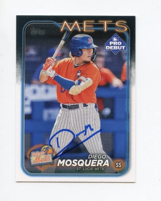 DIEGO MOSQUERA SIGNED AUTOGRAPHED 2024 TOPPS PRO DEBUT BASEBALL CARD AUTO