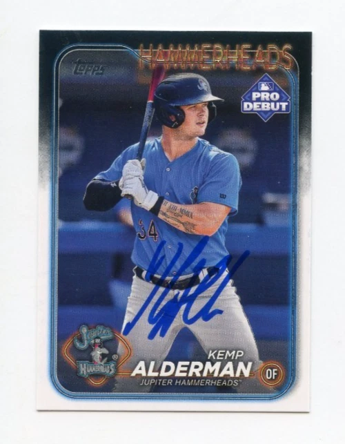 KEMP ALDERMAN SIGNED AUTOGRAPHED 2024 TOPPS PRO DEBUT BASEBALL CARD AUTO