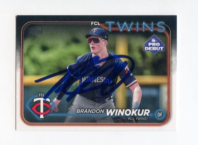 BRANDON WINOKUR SIGNED AUTOGRAPHED 2024 TOPPS PRO DEBUT BASEBALL CARD AUTO