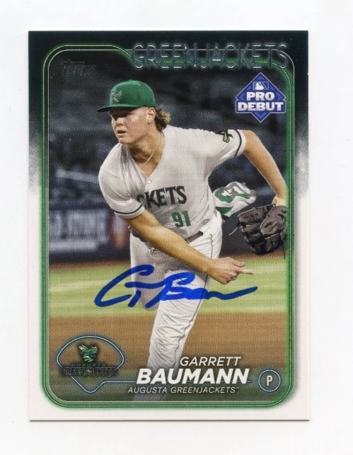 GARRETT BAUMANN SIGNED AUTOGRAPHED 2024 TOPPS PRO DEBUT BASEBALL CARD AUTO