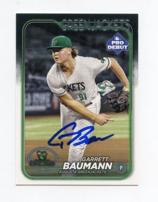 GARRETT BAUMANN SIGNED AUTOGRAPHED 2024 TOPPS PRO DEBUT BASEBALL CARD AUTO
