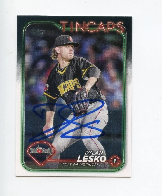 DYLAN LESKO SIGNED AUTOGRAPHED 2024 TOPPS PRO DEBUT BASEBALL CARD AUTO