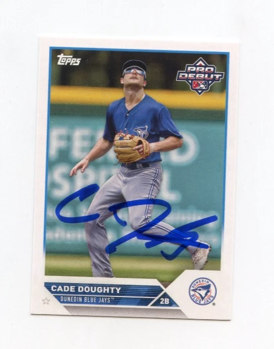 CADE DOUGHTY SIGNED AUTOGRAPHED 2023 TOPPS PRO DEBUT BASEBALL CARD AUTO
