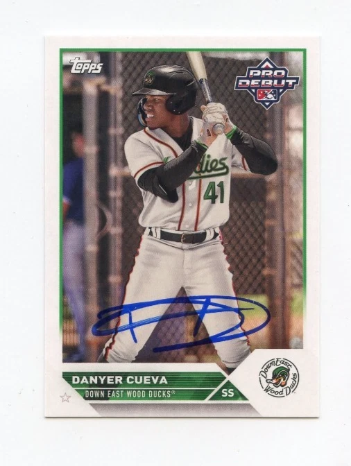 DANYER CUEVA SIGNED AUTOGRAPHED 2023 TOPPS PRO DEBUT BASEBALL CARD AUTO