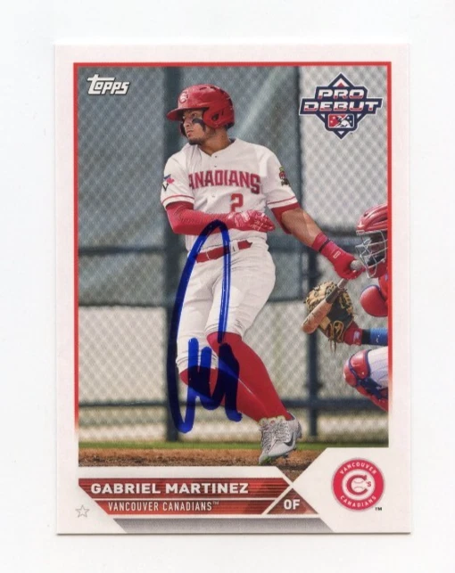 GABRIEL MARTINEZ SIGNED AUTOGRAPHED 2023 TOPPS PRO DEBUT BASEBALL CARD AUTO