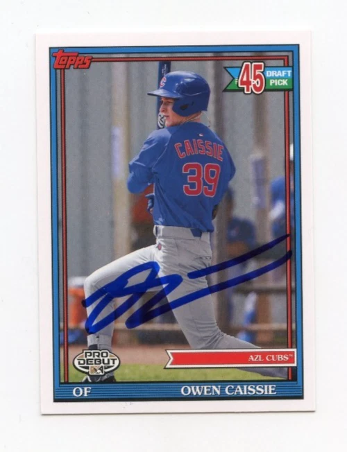 OWEN CAISSIE SIGNED AUTOGRAPHED 2021 TOPPS PRO DEBUT BASEBALL CARD AUTO