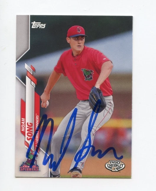 NOAH SONG SIGNED AUTOGRAPHED 2020 TOPPS PRO DEBUT BASEBALL CARD AUTO
