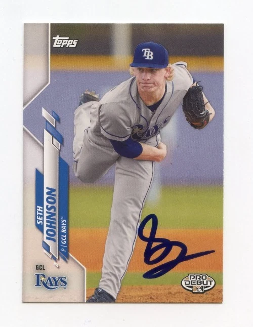 SETH JOHNSON SIGNED AUTOGRAPHED 2020 TOPPS PRO DEBUT BASEBALL CARD AUTO
