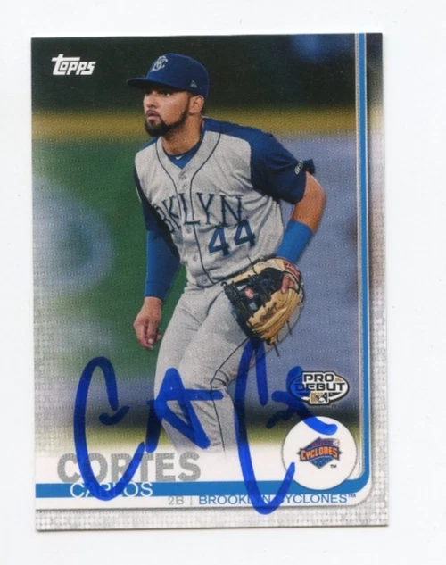 CARLOS CORTES SIGNED AUTOGRAPHED 2019 TOPPS PRO DEBUT BASEBALL CARD AUTO