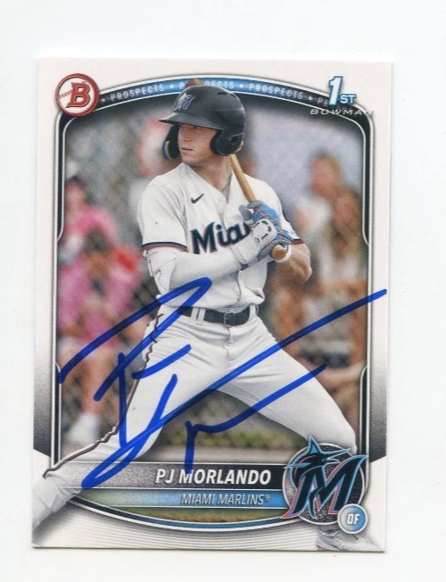 PJ MORLANDO SIGNED AUTOGRAPHED 2025 BOWMAN BASEBALL CARD AUTO