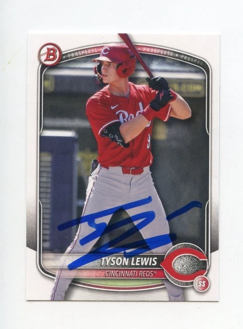 TYSON LEWIS SIGNED AUTOGRAPHED 2025 BOWMAN DRAFT BASEBALL CARD AUTO