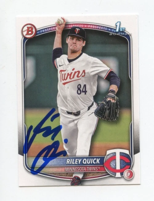 RILEY QUICK SIGNED AUTOGRAPHED 2025 BOWMAN DRAFT BASEBALL CARD AUTO