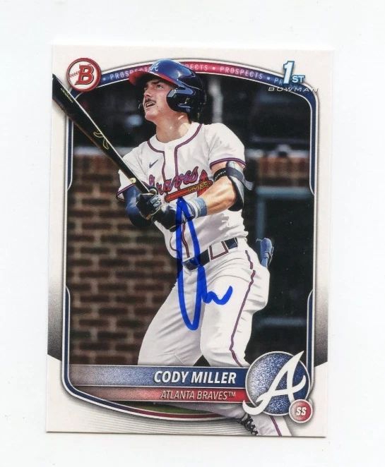 CODY MILLER SIGNED AUTOGRAPHED 2025 BOWMAN DRAFT BASEBALL CARD AUTO