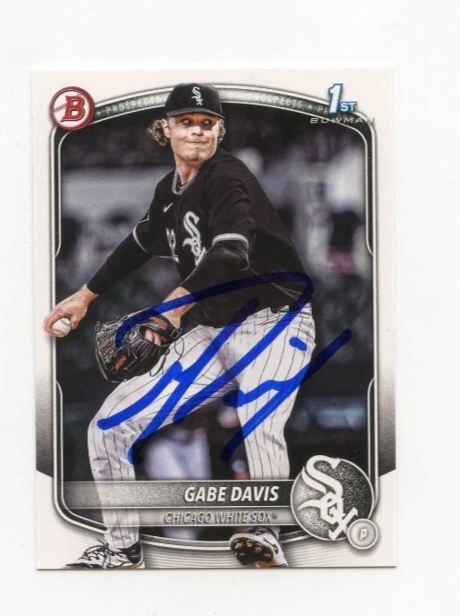 GABE DAVIS SIGNED AUTOGRAPHED 2025 BOWMAN DRAFT BASEBALL CARD AUTO