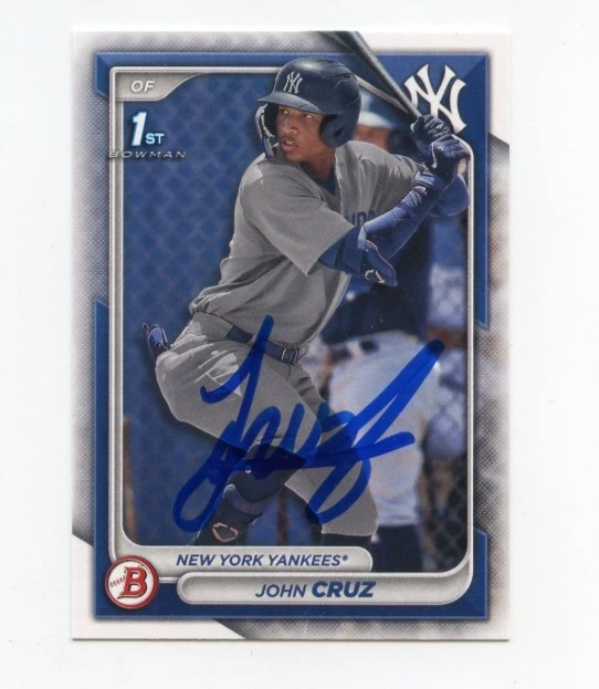 JOHN CRUZ SIGNED AUTOGRAPHED 2024 BOWMAN BASEBALL CARD AUTO