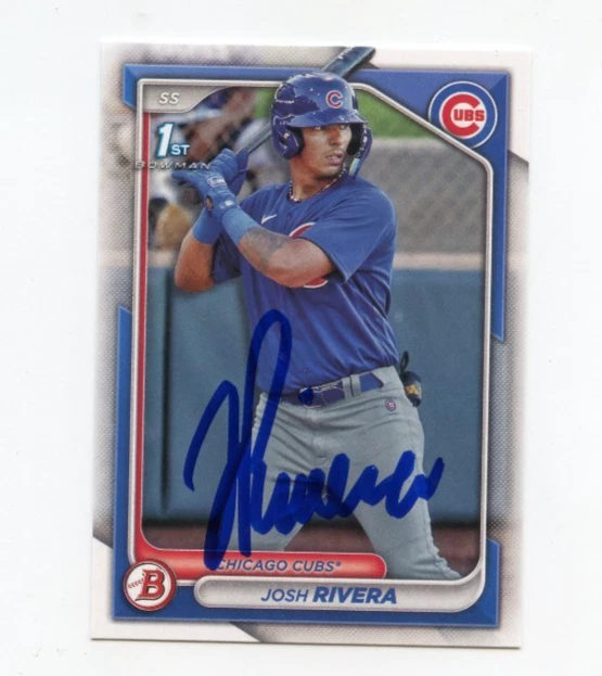 JOSH RIVERA SIGNED AUTOGRAPHED 2024 BOWMAN BASEBALL CARD AUTO
