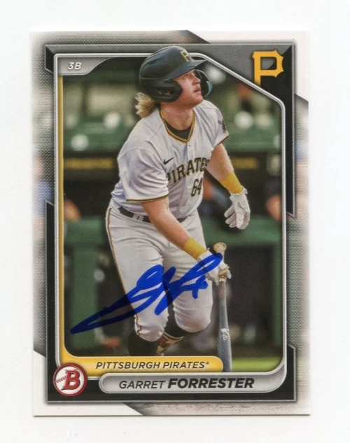 GARRET FORRESTER SIGNED AUTOGRAPHED 2024 BOWMAN BASEBALL CARD AUTO