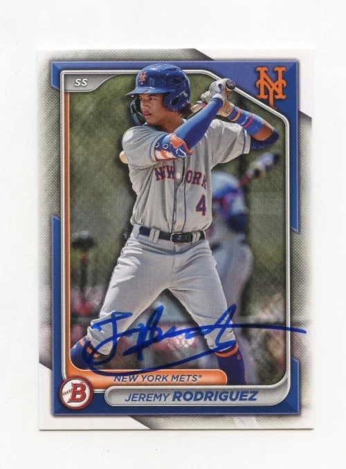 JEREMY RODRIGUEZ SIGNED AUTOGRAPHED 2024 BOWMAN DRAFT BASEBALL CARD AUTO