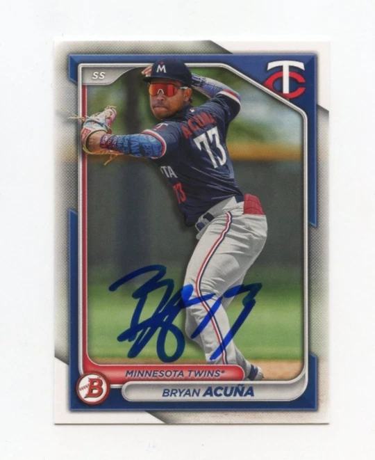 BRYAN ACUNA SIGNED AUTOGRAPHED 2024 BOWMAN DRAFT BASEBALL CARD AUTO
