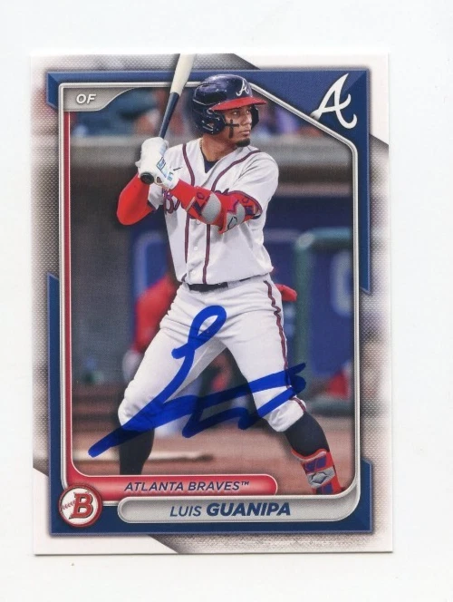 LUIS GUANIPA SIGNED AUTOGRAPHED 2024 BOWMAN DRAFT BASEBALL CARD AUTO