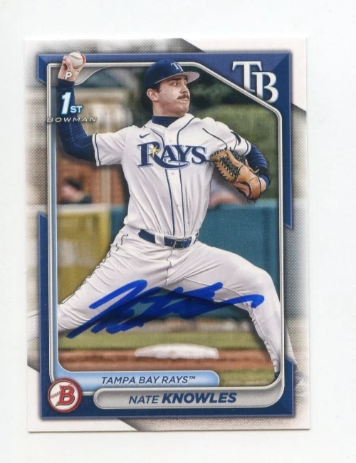 NATE KNOWLES SIGNED AUTOGRAPHED 2024 BOWMAN DRAFT BASEBALL CARD AUTO