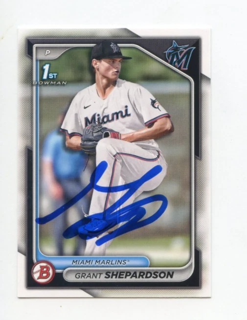 GRANT SHEPARDSON SIGNED AUTOGRAPHED 2024 BOWMAN DRAFT BASEBALL CARD AUTO