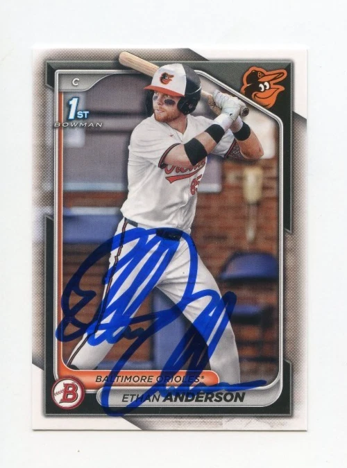 ETHAN ANDERSON SIGNED AUTOGRAPHED 2024 BOWMAN DRAFT BASEBALL CARD AUTO