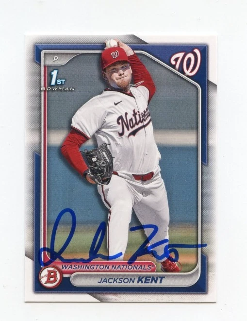 JACKSON KENT SIGNED AUTOGRAPHED 2024 BOWMAN DRAFT BASEBALL CARD AUTO