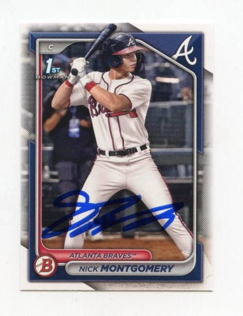 NICK MONTGOMERY SIGNED AUTOGRAPHED 2024 BOWMAN DRAFT BASEBALL CARD AUTO