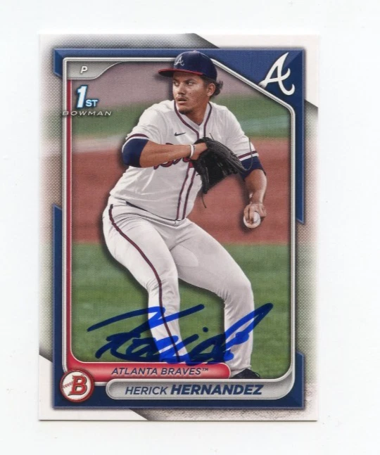 HERICK HERNANDEZ SIGNED AUTOGRAPHED 2024 BOWMAN DRAFT BASEBALL CARD AUTO