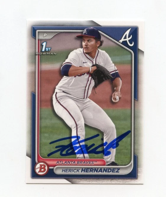 HERICK HERNANDEZ SIGNED AUTOGRAPHED 2024 BOWMAN DRAFT BASEBALL CARD AUTO