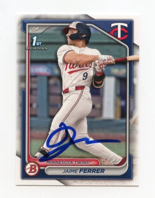 JAIME FERRER SIGNED AUTOGRAPHED 2024 BOWMAN DRAFT BASEBALL CARD AUTO