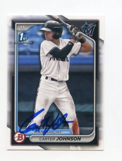 CARTER JOHNSON SIGNED AUTOGRAPHED 2024 BOWMAN DRAFT BASEBALL CARD AUTO