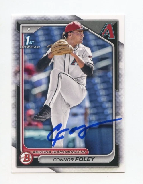 CONNOR FOLEY SIGNED AUTOGRAPHED 2024 BOWMAN DRAFT BASEBALL CARD AUTO