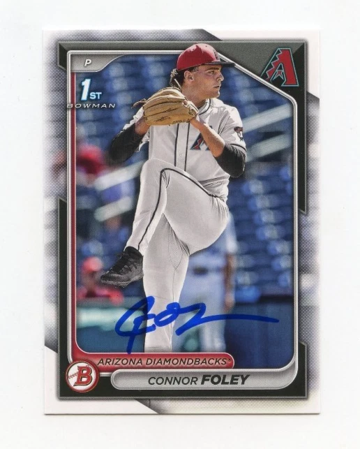 CONNOR FOLEY SIGNED AUTOGRAPHED 2024 BOWMAN DRAFT BASEBALL CARD AUTO