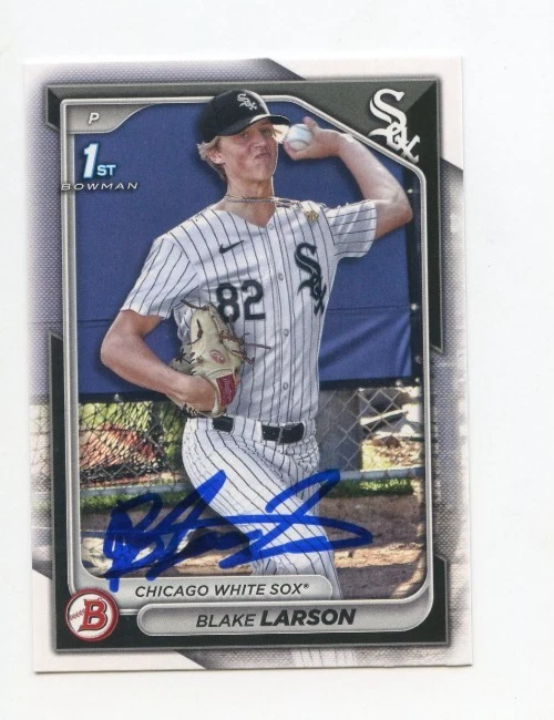 BLAKE LARSON SIGNED AUTOGRAPHED 2024 BOWMAN DRAFT BASEBALL CARD AUTO