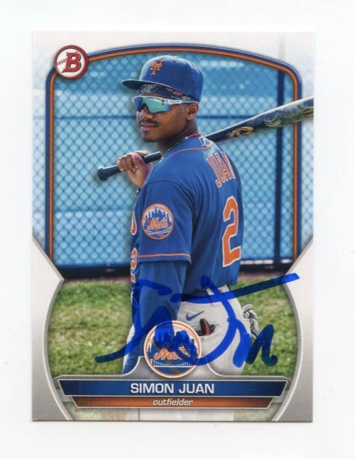 SIMON JUAN SIGNED AUTOGRAPHED 2023 BOWMAN BASEBALL CARD AUTO