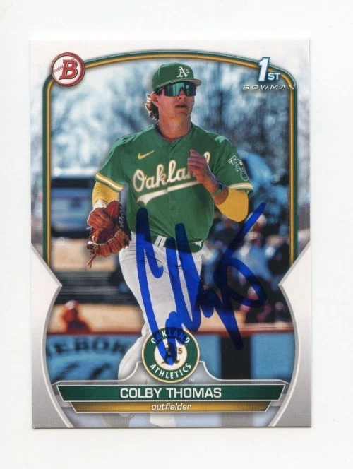 COLBY THOMAS SIGNED AUTOGRAPHED 2023 BOWMAN BASEBALL CARD AUTO