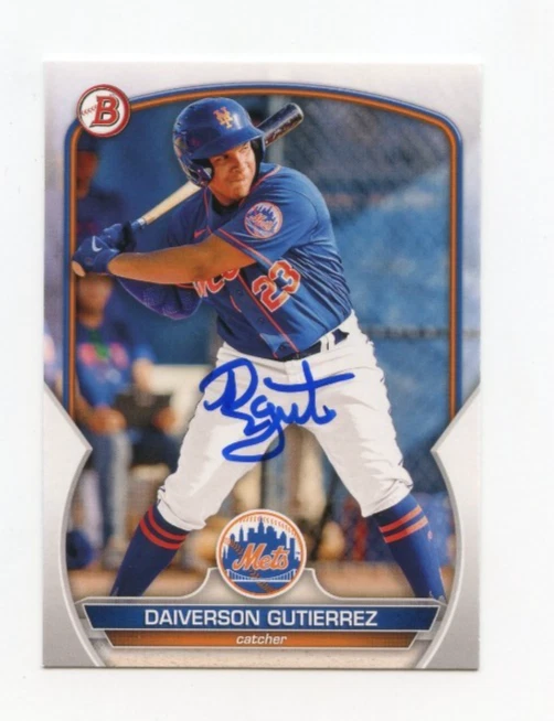 DAIVERSON GUTIERREZ SIGNED AUTOGRAPHED 2023 BOWMAN DRAFT BASEBALL CARD AUTO