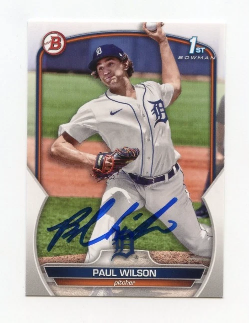 PAUL WILSON SIGNED AUTOGRAPHED 2023 BOWMAN DRAFT BASEBALL CARD AUTO