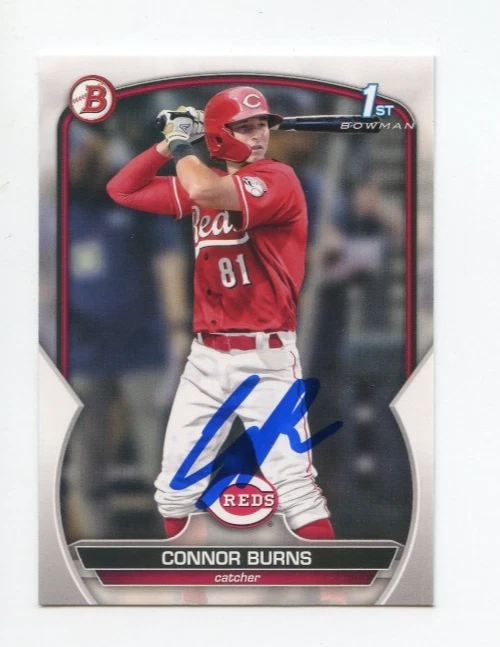 CONNOR BURNS SIGNED AUTOGRAPHED 2023 BOWMAN DRAFT BASEBALL CARD AUTO