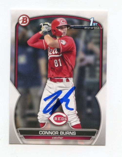 CONNOR BURNS SIGNED AUTOGRAPHED 2023 BOWMAN DRAFT BASEBALL CARD AUTO