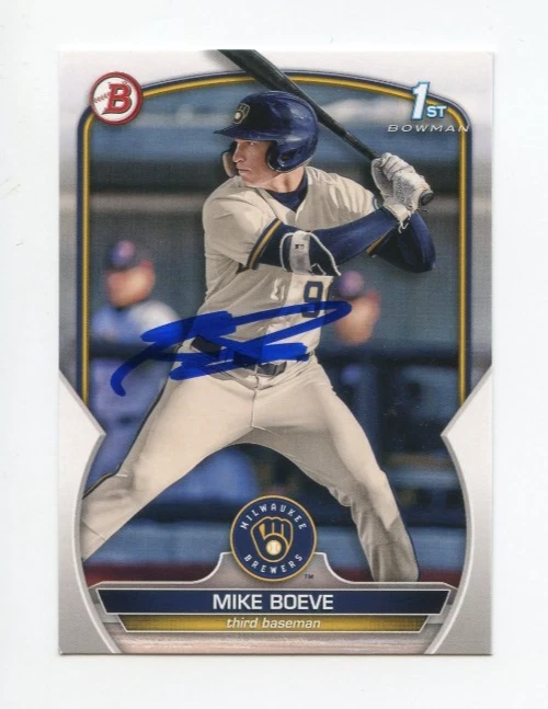 MIKE BOEVE SIGNED AUTOGRAPHED 2023 BOWMAN DRAFT BASEBALL CARD AUTO