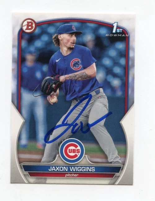 JAXON WIGGINS SIGNED AUTOGRAPHED 2023 BOWMAN DRAFT BASEBALL CARD AUTO