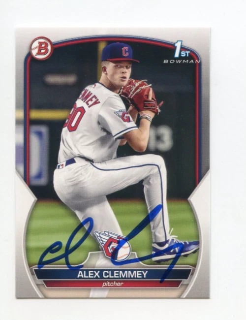 ALEX CLEMMEY SIGNED AUTOGRAPHED 2023 BOWMAN DRAFT BASEBALL CARD AUTO