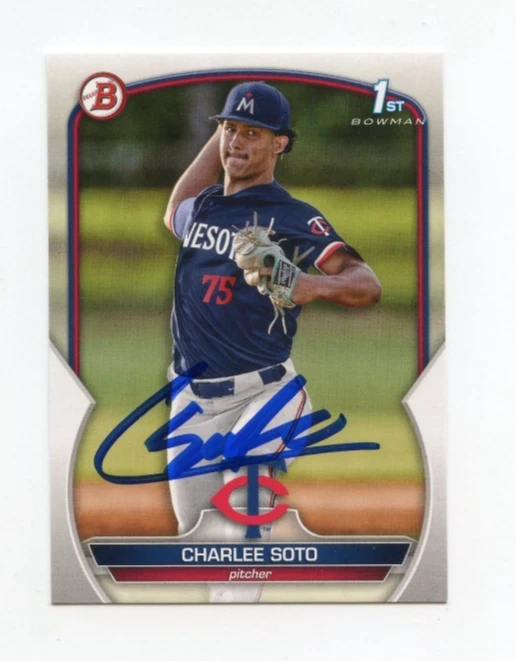 CHARLEE SOTO SIGNED AUTOGRAPHED 2023 BOWMAN DRAFT BASEBALL CARD AUTO