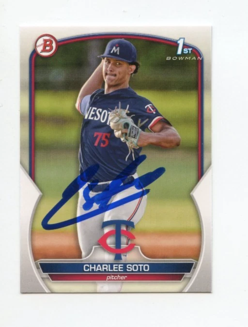 CHARLEE SOTO SIGNED AUTOGRAPHED 2023 BOWMAN DRAFT BASEBALL CARD AUTO