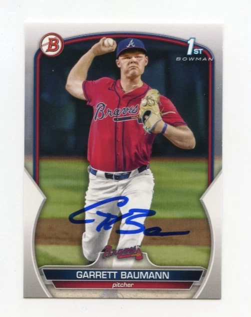 GARRETT BAUMANN SIGNED AUTOGRAPHED 2023 BOWMAN DRAFT BASEBALL CARD AUTO