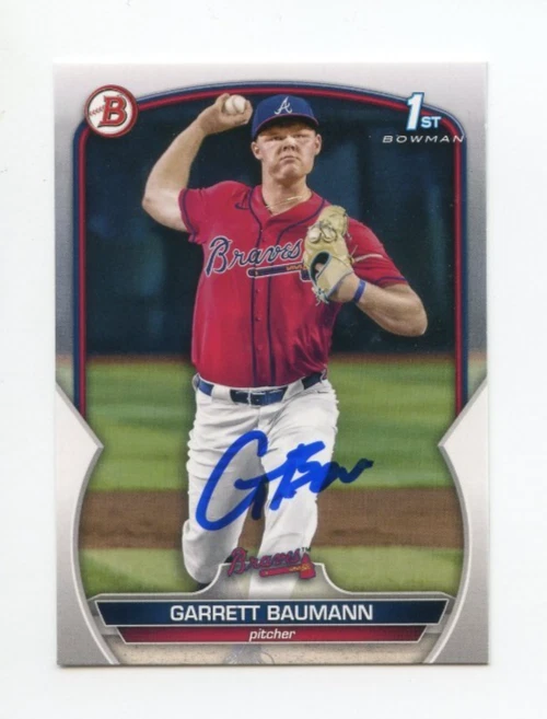 GARRETT BAUMANN SIGNED AUTOGRAPHED 2023 BOWMAN DRAFT BASEBALL CARD AUTO